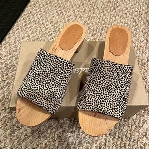 Madewell Clog Slide Sandals in Calf Hair